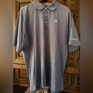 Peter Millar Frederica Golf Club Golf Shirt. Blue. XL.
